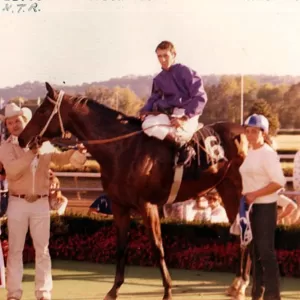 Old photo of Johnny Cox, 2019 Inductee to the Texas Horse Racing Hall of Fame.
